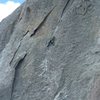 Gary leading Wheat Thin, the beginning of a fun week of climbing at the City