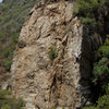 Rob Chaney climbs Economique, at Wheeler Gorge.