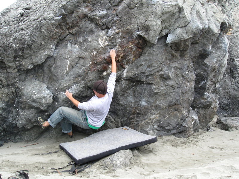 Bouldering on the beach.