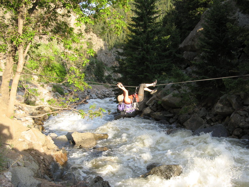 Cob Rock crossing over early June runoff.