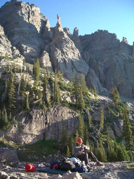 bivvy site of Alisa's and my 5th anniversary climb: Zowie Standard East face