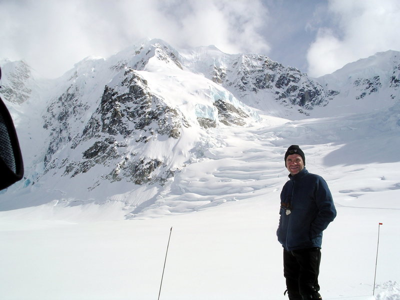 KZ at the start of the Northwest Basin Route (Bocarde Variation) of Mt Hunter's West Ridge