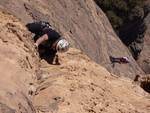 JG climbing the 3rd pitch of The Face