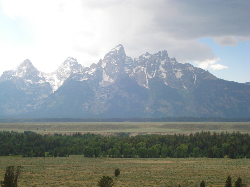 Tetons from the road. July 20, 2008