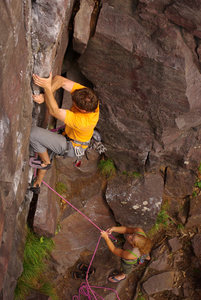 Catenary Crack. Crux. Henning Boldt on lead. July '08.