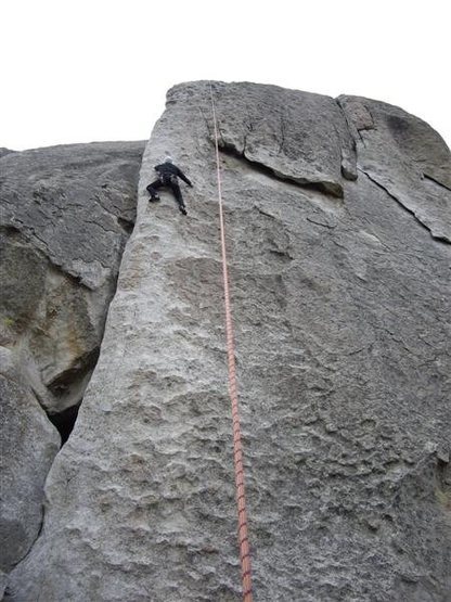 Topropoing on some route at City of Rocks.