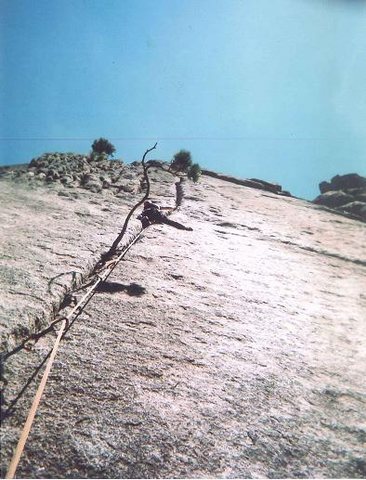 George's Tree, this was my first trad lead, many rests, so hard in my young years thanks to my partner Cale Fahrnem.