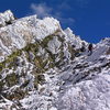 Randall Weekley approaching the short ridge that leads to the summit.  Nov. 04