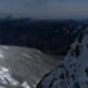 Looking out from the first belay of Pinnacle Gully (WI3+) on Mount Washington NH