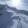 The ridgeline traverse just below Camp 1