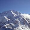 View of Denali and Cassin Ridge at sunrise from Camp 1