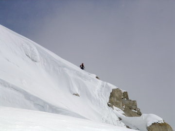 Ascending the right of the cornice