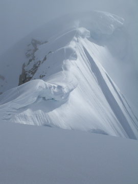 Approaching High Camp on the West Ridge