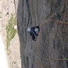 The upper half of the crux pitch.  