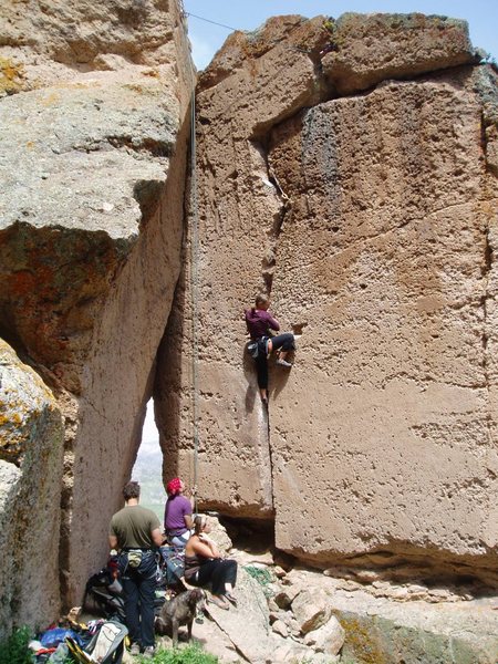 here's a pic of AC/DC crack with Window Crack immediately to climber's left. Both are a lot of fun. 