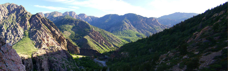 View from the top of the first pitch of Steort's Ridge on Dead Snag