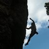 Marty losing the fight against gravity on the not so steep section of the route.