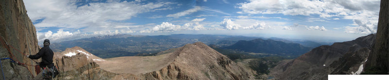 Panorama from the Yellow Wall Bivy Ledge.