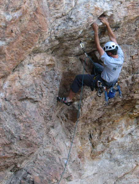 John Ross at the crux of <em>Hell's Bells</em>.