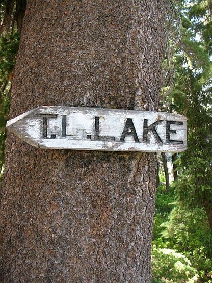 Trailside sign, T J Lake