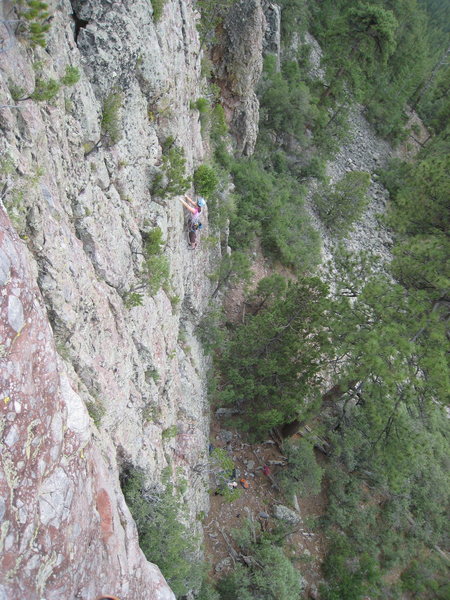 Laura keeping her cool during her first trad lead!