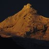 Tocllaraju at sunset from base camp.