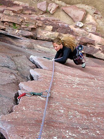 Heather Selitrennikoff on Bastille Crack, CO.