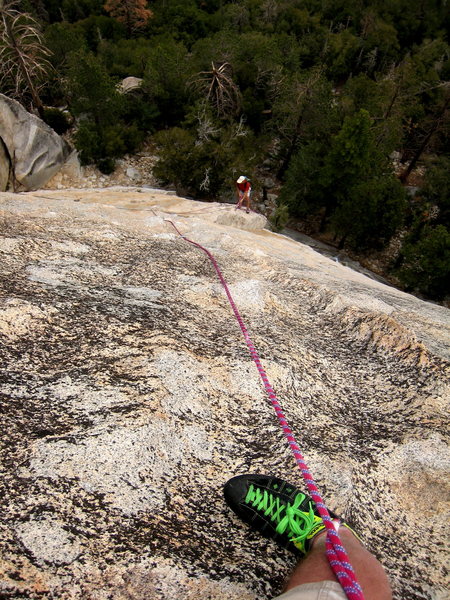 Rick Accomazzo waits at the bottom of the dike.  Photo: Robs Muir