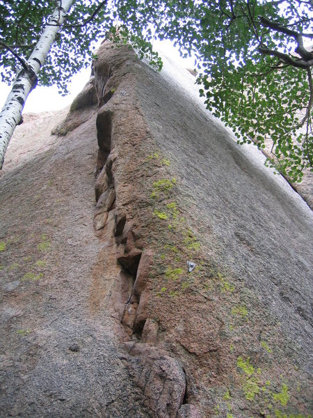 Looking up at the route.