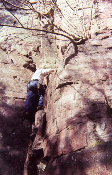 Me Climbing at Devils Lake (Birch Tree Dihedral)