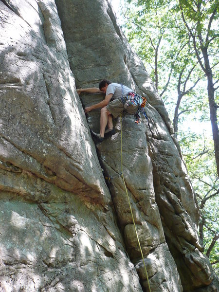 John Knoernschild starting off the lead on Wobbly Dihedral<br>
<br>
photo by Paul Campbell