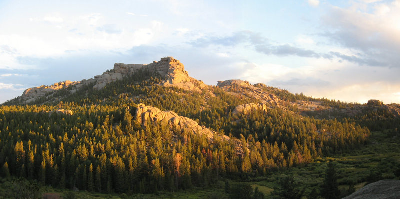 Great sunset looking south from belay ledge.