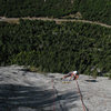 Maura on the final pitch of House of Cards, way above the LCC road.