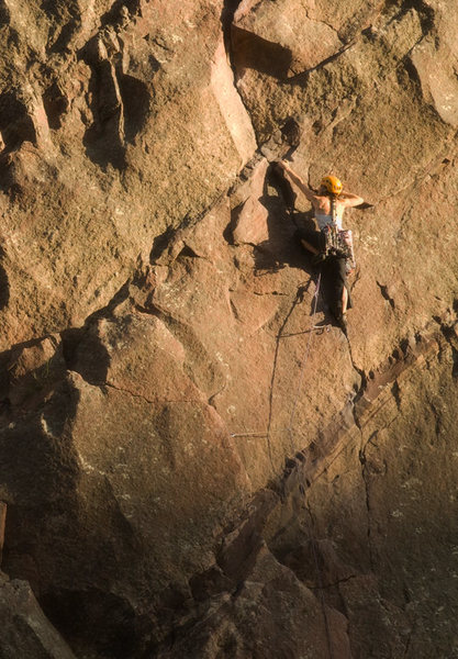 climber on Werk Supp in the evening. (C) follari