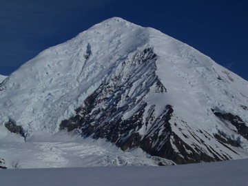 Mt Crosson - the route climbs the obvious ridge just right of center - if you look closely you can see a boot track