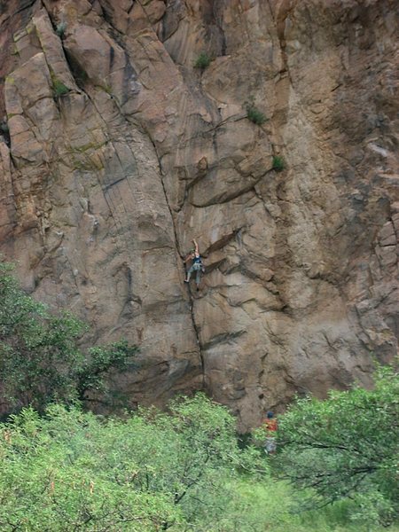 Interesting crack on the rock just before Trad Rock in the Dragoons-- I got to test my gear placements on it... i.e. take a few really good falls...!