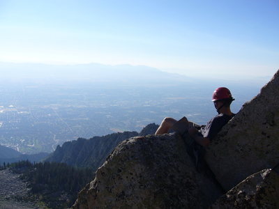 Hoskins enjoying the view of the valley.