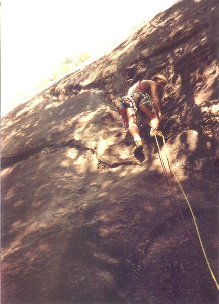 Dean Gansline on an early ascent.