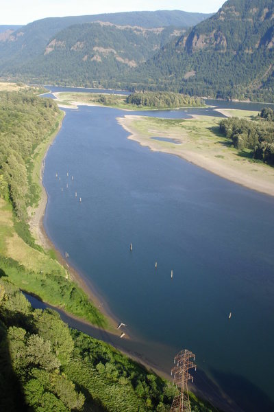 The view from the top of Dastardly Crack.  That's the Columbia River.