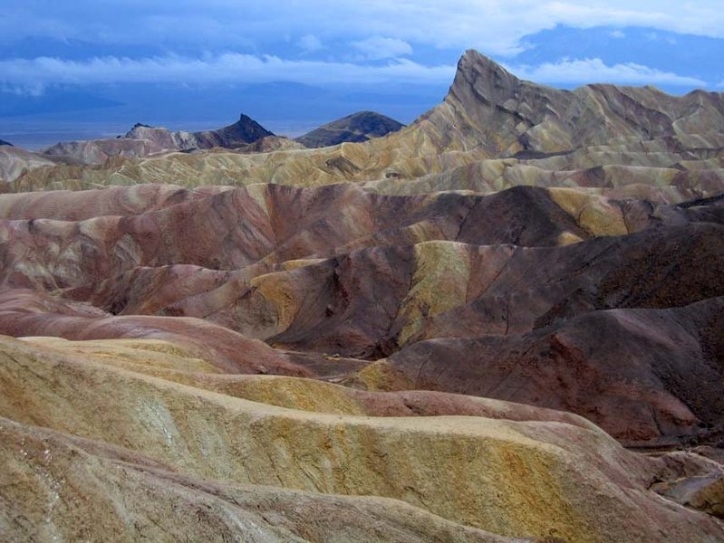 Original unretouched photograph.  Zabriskie point, Death Valley (2005) after a heavy rain.