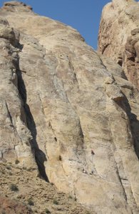 Climber on first pitch.