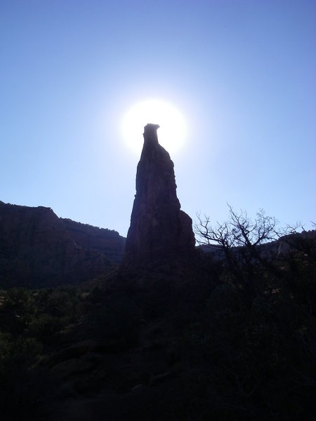 The last part of the approach, in the shadow of the tower.