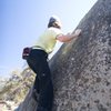 Moving through the crux to the top.