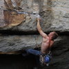 The second move after placing gear. (climber: David Gilbert)