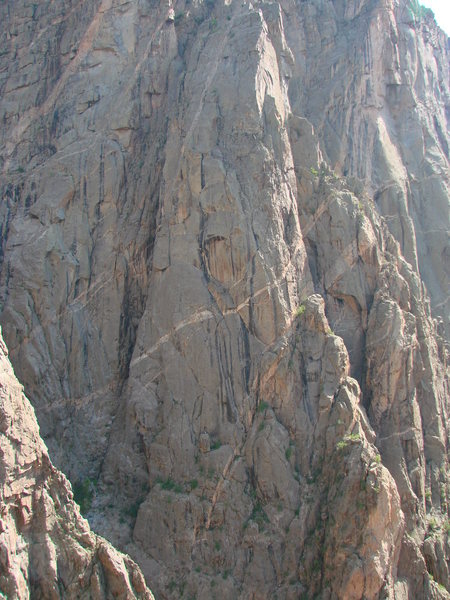 Escape Artist Buttress from Russian Arete. Climbers on COMIC.