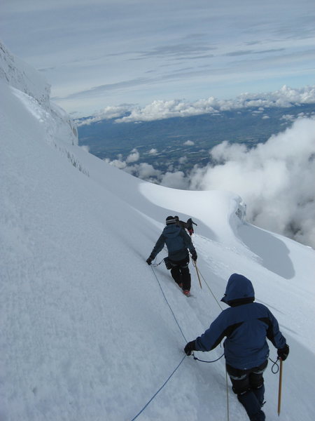 Heading down from Cotopaxi's summit.