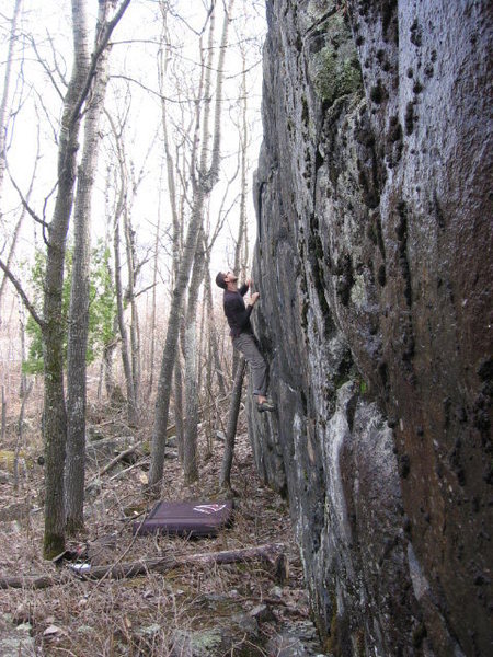 Chris contemplating the top out.