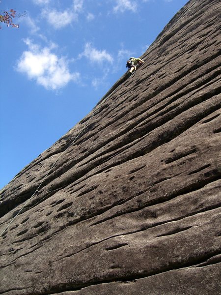 The 1st pitch of Peregrine...photo by Mike Cork.