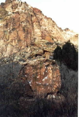 The chalked crimps in the center.  