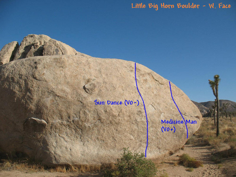 Little Big Horn Boulder (W. Face) topo, JTNP.